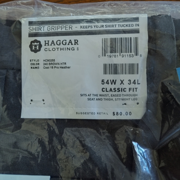 NWT Haggar Big & Tall Cool 18 Pro brown heather pleat front pants - Picture 6 of 8